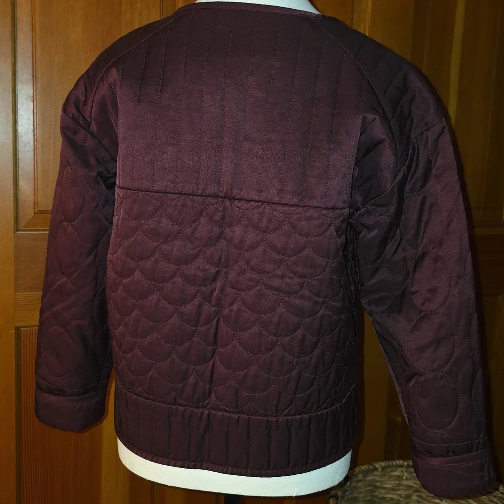 J.CREW Classic Burgundy Wine Quilted Jacket Size XS - Picture 2 of 11